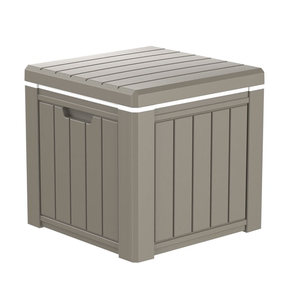 Fazzn 3-in-1 Outdoor Cooler Side Table, 10 Gallon Weatherproof Patio Ice Bucket Table, Insulated Resin Cooler Stool with Storage, Waterproof Drinks Cooler for Poolside & BBQ Parties Father's Day Gift