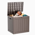 thumbnail image 1 of fazzn 31 Gallon Resin Deck Box Outdoor Indoor Waterproof Storage Box for Patio Furniture Pool Accessories Storage for Cushion Garden Tools (Brown), 1 of 1