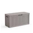 thumbnail image 1 of fazzn 75 Gallon Resin Deck Box Outdoor Indoor Waterproof Storage Box for Patio Furniture Pool Accessories Storage for Cushion Garden Tools (Brown), 1 of 1