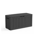 thumbnail image 1 of fazzn 75 Gallon Resin Deck Box Waterproof Outdoor Storage Box for Patio Furniture Pool Accessories Indoor Storage for Cushion Garden Tools (Black), 1 of 1