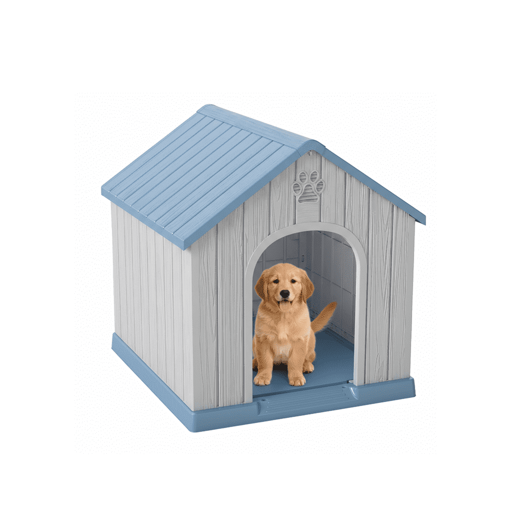 fazzn Cute Outdoor Dog House, Weatherproof, Sunproof, Ventilated, Insulated, Suitable for Indoor and Outdoor Use, Scratch and Bite Resistant (Blue),Father's Day Gift
