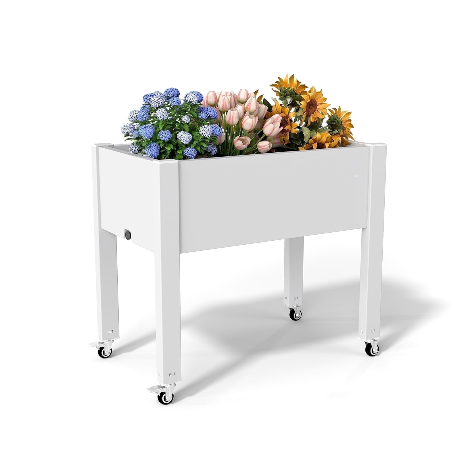 Fazzn Garden Bed – Elevated Outdoor Planter Box with Self‑Watering Reservoir, Water Gauge & Drainage System, Perfect for Herbs & Vegetables,Ashen.Father's Day Gift