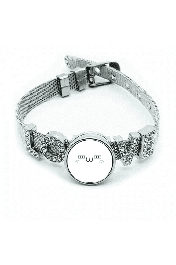 fcute and shy expression bracelet wristband crystal love adjustable bangle