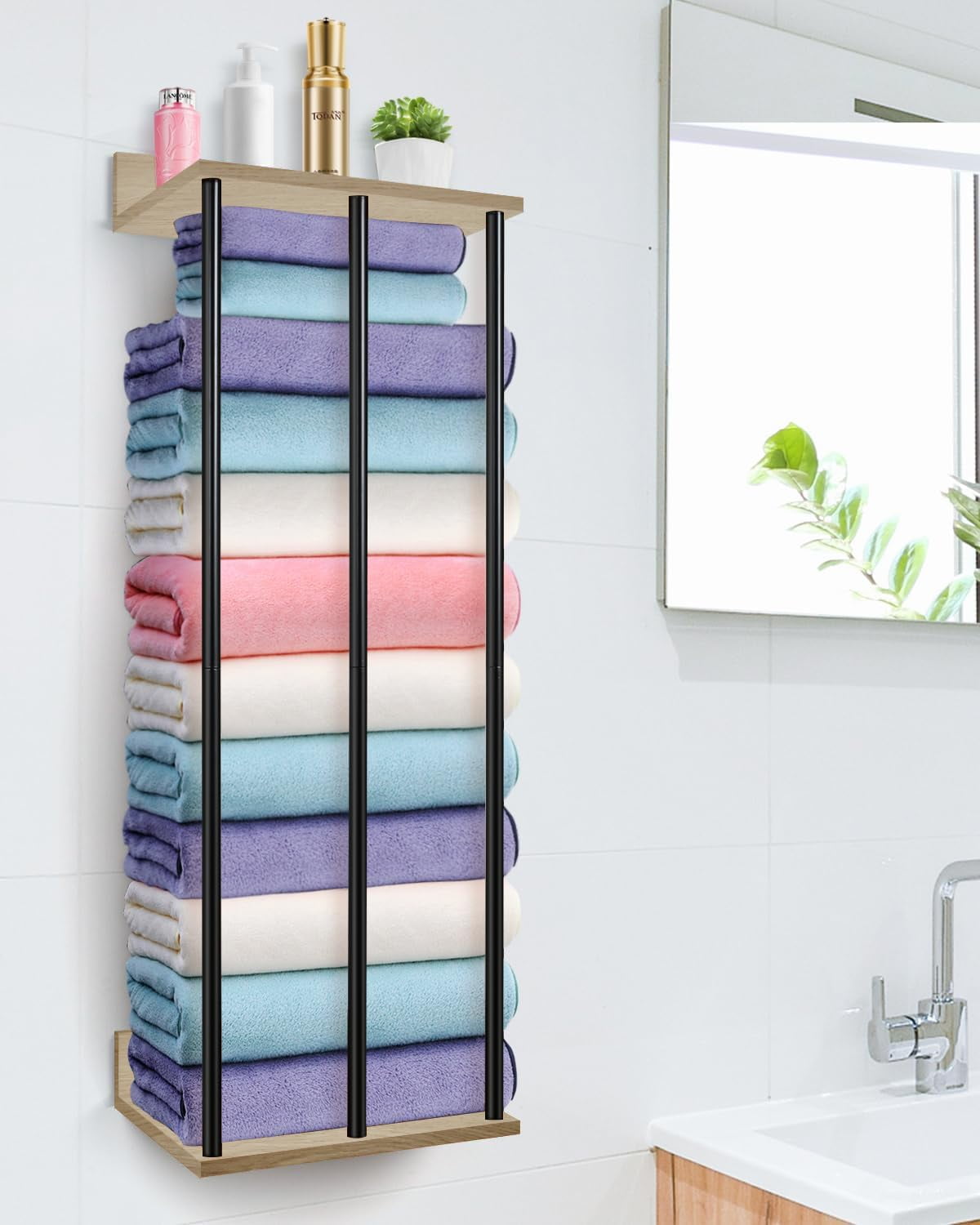 Wall Mounted Towel Rack For Rolled Towels