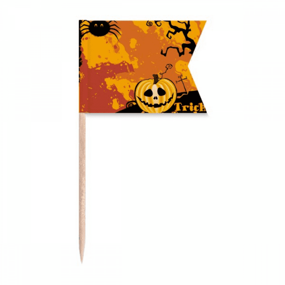 fear halloween pumpkin toothpick flags labeling marking for party cake food cheeseplate