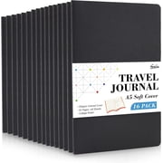 feela 16 Pack Soft Cover Journal Bulk, Lined Notebooks College Ruled for Work for Women Writing, Blank Travel Journal Note Taking Notebook Business Writing, 8.2  x 5.5 , A5, Black