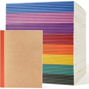 feela 56 Pack Composition Notebooks Bulk, Kraft Cover Lined Blank College Ruled Composition Travel Journals with Jewel Tone Spines For Women Students, 60 Pages, 8.3”x 5.5”, A5, 8 Vintage Colors