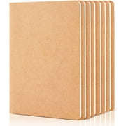 feela 8 Pack Unlined Kraft Paper Notebooks, Blank Journal Note Pad for Drawing Writing, Small Sketchbook Travel Journal Bulk, A5, 60 Pages, 8.3” X 5.5”