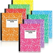 Feela Composition Notebook, 8 Pack 8 Pastel Colors Wide Ruled Composition Books Bulk, Marble Cover Notepad Lined Cute Journal Notebooks for Notes Taking Writing, 9.75 X 7.5 in