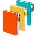 thumbnail image 1 of Feela Pocket Notebook Journals, Mini Cute Small Hardcover College Ruled Notepad Office Supplies, with 3 Black Pens, 3.5”x 5.5”, 3 Pack, A6, Solid Colors, Yellow, Orange, Emerald, 1 of 7