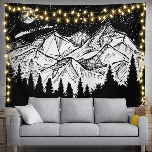 feelacle Moth Tapestry Moon Phase Tapestry 60" X 40" Butterfly Wall Hanging Party Decorations Bedding Home Decor for Bedroom Living Room Dorm (150 X 100cm)