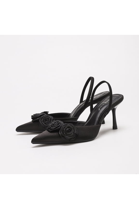 Women's Square Open Toe Beaded Flower Multi Thin Straps Adjustable Ankle Strap Stiletto High Heel Dress Sandals for Wedding Party Prom Evening Events