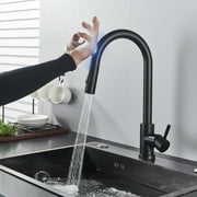 feetron Touch Sensor Swivel Matte Black Kitchen Sink Faucet with Pull down Sprayer