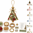 thumbnail image 1 of feijiafs DIY Beaded Christmas Tree Ornament Making Kit, Complete Supplies to Make 1 Hand‑Beaded Tree Hanging Decoration with Instruction Manual for Christmas Holiday Craft & Gift, 1 of 4