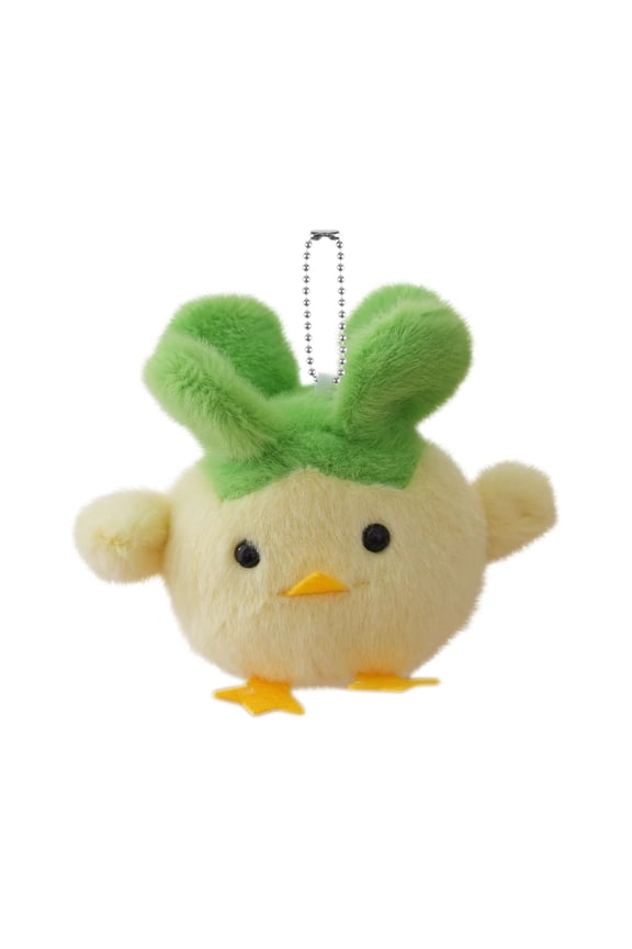 Funny Garlic Bird Plush Keychain Mini Cartoon Chick Stuffed Pendant Soft Fluffy Small Plush Charm Gift Plush Keychain Stuffed Animal, 1pcs