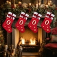 thumbnail image 1 of feimajia 17"Knitted Embroidered Christmas Stockings with Initials Letter,for Family Xmas Holiday Party Gifts & Decoration for Fireplace Red, 1 of 5