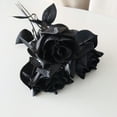 thumbnail image 1 of feimajia Artificial Flower Black Rose Artificial Silk Flower Suitable for Halloween Family Wedding Party Decoration, 1 of 6