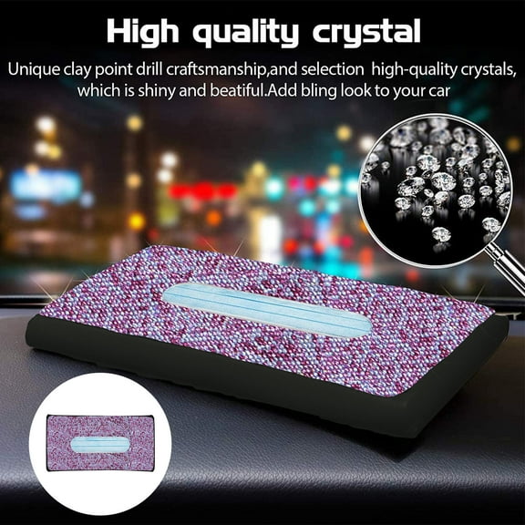 feimajia Car Accessories Visor Mask Diamond encrusted for car, efillable with up to (20) 3-ply