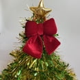 thumbnail image 1 of feimajia Christmas Tree Topper, Ribbon Bow Topper for Tree,Xmas Ornaments for Holiday Decor Christmas Bow Christmas Tree Decoration Hanging Red Velvet Bow, 1 of 6