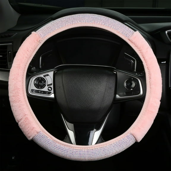 feimajia Diamond Car Steering Wheel Cover for Women Car Accessories Elastic Without Inner Steering Wheel Cover Universal Flash Diamond Full Diamond Non-Slip Handlebar Cover