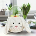 thumbnail image 1 of feimajia Happy Easter Bunny Long Ears Basket Buckets Easter Tote Bags Easter Gift Storage Handbag, 1 of 6