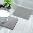 thumbnail image 1 of feimajia Memory Foam Bath Mat Set Bathroom Rugs Practical For 2 Pcs Toilet Mats Soft Comfortable Water Absorption Non-Slip Thick Machine Washable Easier To Dry DarK, 1 of 8