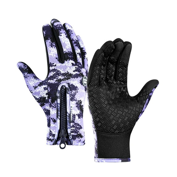 feimajia Outdoor Sports and Winter Non-slip Men and Women Plus Velvet Warm Ski Riding Windproof Gloves