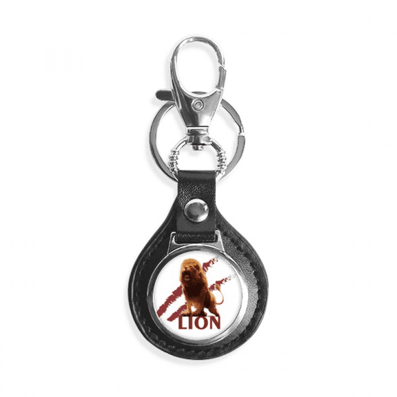 feline lions ferocious creatures key link chain keyholder finder hook metal