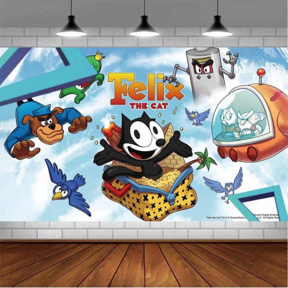 felix the cat Backdrop Banner Party Supplies Poster Movie Theme Background for Photography Birthday Decorations