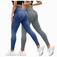 thumbnail image 1 of felwors 2 Pack High Waist Anti Cellulite Leggings 3D Compression Tummy Control Yoga Pants Dark Blue for Size XXL, 1 of 4