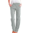 thumbnail image 1 of felwors 2026 Womens Pants Wide Leg High Waisted Adjustable Drawstring Trousers with Pockets Casual Lightweight (Grey, XXXL), 1 of 5