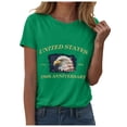 thumbnail image 1 of felwors 250 Anniversary USA Shirt Women Short Sleeve Round Neck Tee Patriotic Shirt 2026 America Top (Green, XXL), 1 of 8