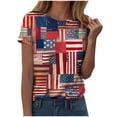 thumbnail image 1 of felwors 250th Anniversary Shirt Vintage American Flag Independence Day 250 Anniversary Shirt Women Short Sleeve Pullover Tshirts (Red, S), 1 of 7