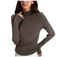 thumbnail image 1 of felwors All-in-One Women's Turtleneck Base Layer Soft Thermal Long Sleeve Top for Effortless Fall & Winter Style Coffee, XL, 1 of 8