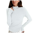 thumbnail image 1 of felwors All-in-One Women's Turtleneck Base Layer Soft Thermal Long Sleeve Top for Effortless Fall & Winter Style White, L, 1 of 8