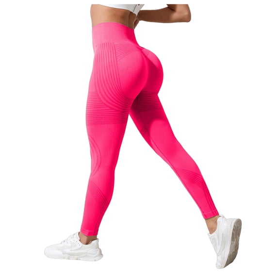felwors Anti Cellulite Compression 3D Leggings Women Butt Lifting Tummy Control with Resistance Bands Gym Yoga Pants (Pink, XL)