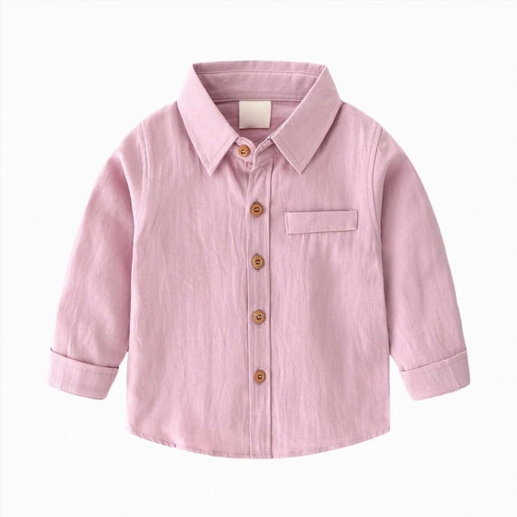 felwors Baby Boys Long Sleeve Button Down Shirt Tops Baby-Boys and Toddler Shirt Spring Boys' Long Sleeve Dress Shirt (Purple,2-3 Years)