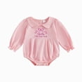 thumbnail image 1 of felwors Baby Girl Boy Bubble Romper Infant Peter Pan Collar Onesie Sweatshirt Fall Winter Newborn Coming Home Outfit, 1 of 4