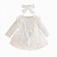 thumbnail image 1 of felwors Baby Girl Clothes Flower Dress Long Sleeve Butterfly Princess Wedding Birthday Party Bowknot Dresses for Infant Girl, 1 of 7