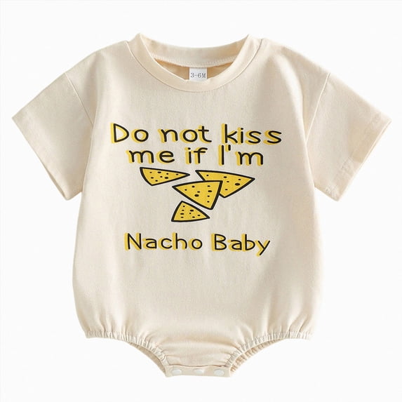 felwors Baby Onesies Boy Funny Bodysuit Nacho Infant Newborn Do Not Kissme If Im Nacho Unisex Romper(0-3 Months)