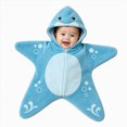 thumbnail image 1 of felwors Baby Starfish Onesie,Cozy Star Babies Swaddle Bag,Infant Soft Fleece One Piece Romper,Fall Winter Warm Outfits, 1 of 6