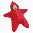 thumbnail image 1 of felwors Baby Starfish Onesie,Cozy Star Babies Swaddle Bag,Infant Soft Fleece One Piece Romper,Fall Winter Warm Outfits, 1 of 7