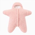 thumbnail image 1 of felwors Baby Starfish Onesie, Thick Imitation Fleece Starfish Newborn Romper, Infant Footie Jumpsuit Winter Warm Outfits (Pink,9-12 Months), 1 of 7