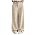 thumbnail image 1 of felwors Barrel Pants for Women High Waisted Corduroy Elastic Waist Trendy Loose Casual Fall Trousers Pants with Pockets White, L, 1 of 5