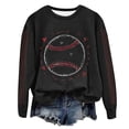 thumbnail image 1 of felwors Baseball Sweatshirt for Womens 2025 Long Sleeve Comfy Baseball Shirts Softball Crewneck Graphic Pullover Top Black, XL, 1 of 7