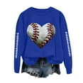 thumbnail image 1 of felwors Baseball Sweatshirt for Womens 2025 Long Sleeve Comfy Baseball Shirts Softball Crewneck Graphic Pullover Top Blue, L, 1 of 7