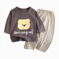 thumbnail image 1 of felwors Big Girls Winter Long Sleeve Pajamas 2PCS Sleepwear Long Pants Winter 2PCS Pajama Sets with Pockets, Teens Girl Sleep & Lounge, Gift Ideal (Grey,6-7 Years), 1 of 3