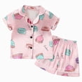 thumbnail image 1 of felwors Birthday Girl Pajamas Silk Stain Pjs Shirt Tops+Shorts 2Piece Set Birthday Toddler Kids Little Girl Nightgown Gift(Pink,5-6 Years), 1 of 4