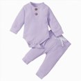 thumbnail image 1 of felwors Boys Clothes Toddler Boy Clothing Sets Printed Long Sleeve Tops And Pants Kids 2Pcs Outfits (Purple), 1 of 4