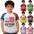 thumbnail image 1 of felwors Boys Girls 250 Anniversary USA Shirt Vintage 250 Years America Shirt Short Sleeve Celebration Patriotic Flag 1776-2026 Tshirt (6-7 Years,White), 1 of 4